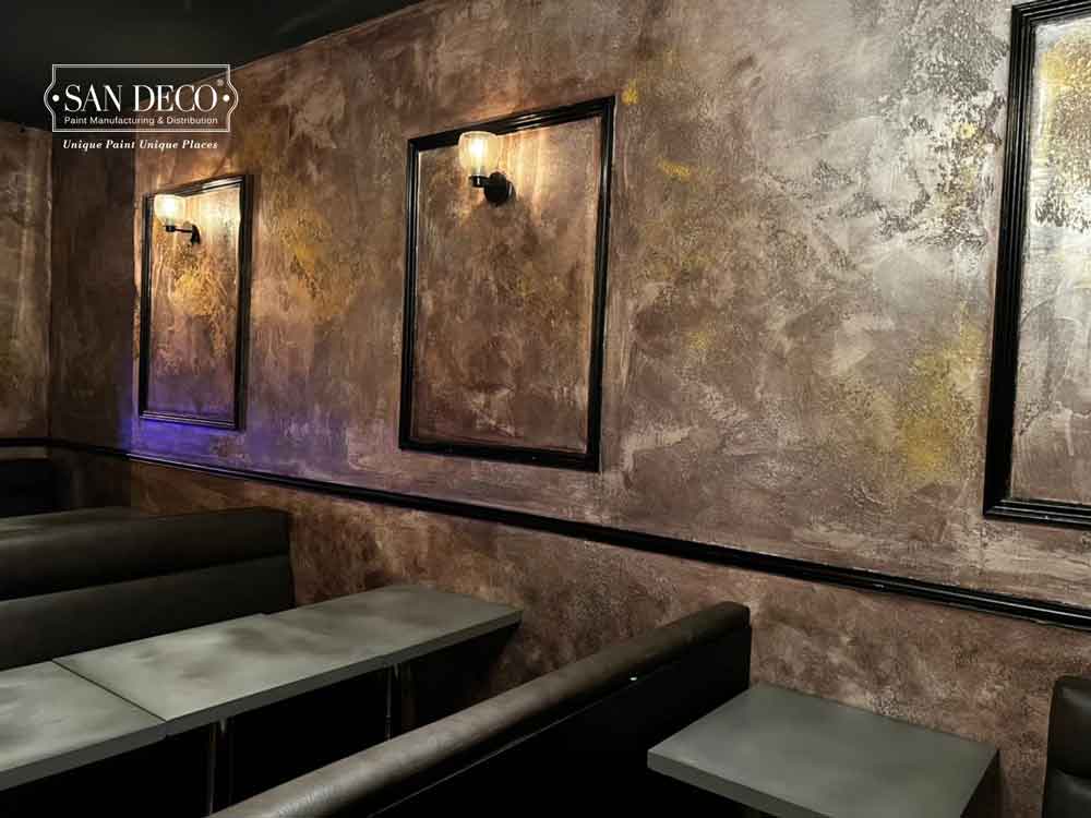 大理石柄の高級感溢れる内装塗装